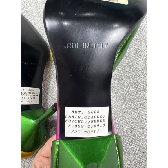 Vita Mori Shoes Eu 37 Us 6.5 Made In Italy 2010 One Of A Kind Metallic 3in Heel - Picture 9 of 16